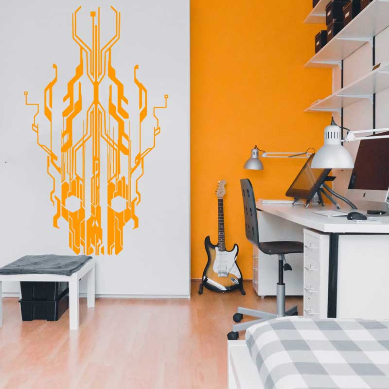 Chip Circuit Tech Skull Vinyl  - огляд і ціна Office Tech Gifts