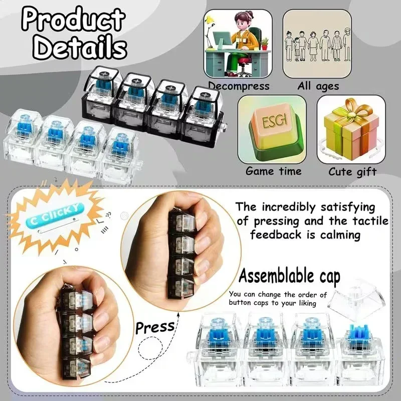 1pcs LED Keyboard Keycap Stres - огляд і ціна Office Tech